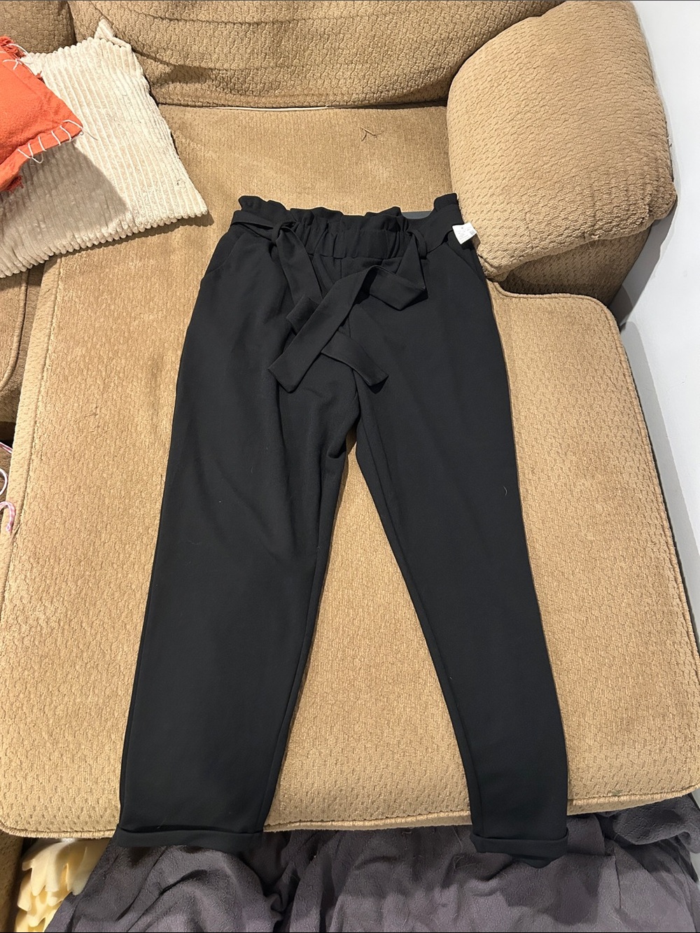 Maurices Black Paperbag Tie Waist Kids Pants